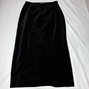 Vintage Signature Expressions Black Velvet Long Pencil Maxi Skirt Whimsgoth